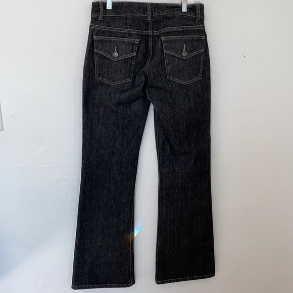 "The Limited" Flare Jeans Medium Black Denim  Snap Flap Rear 5 Pocket … - Picture 5 of 9